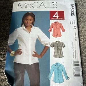 McCall's 6035 Sewing Pattern for Women's Blouses 6-12